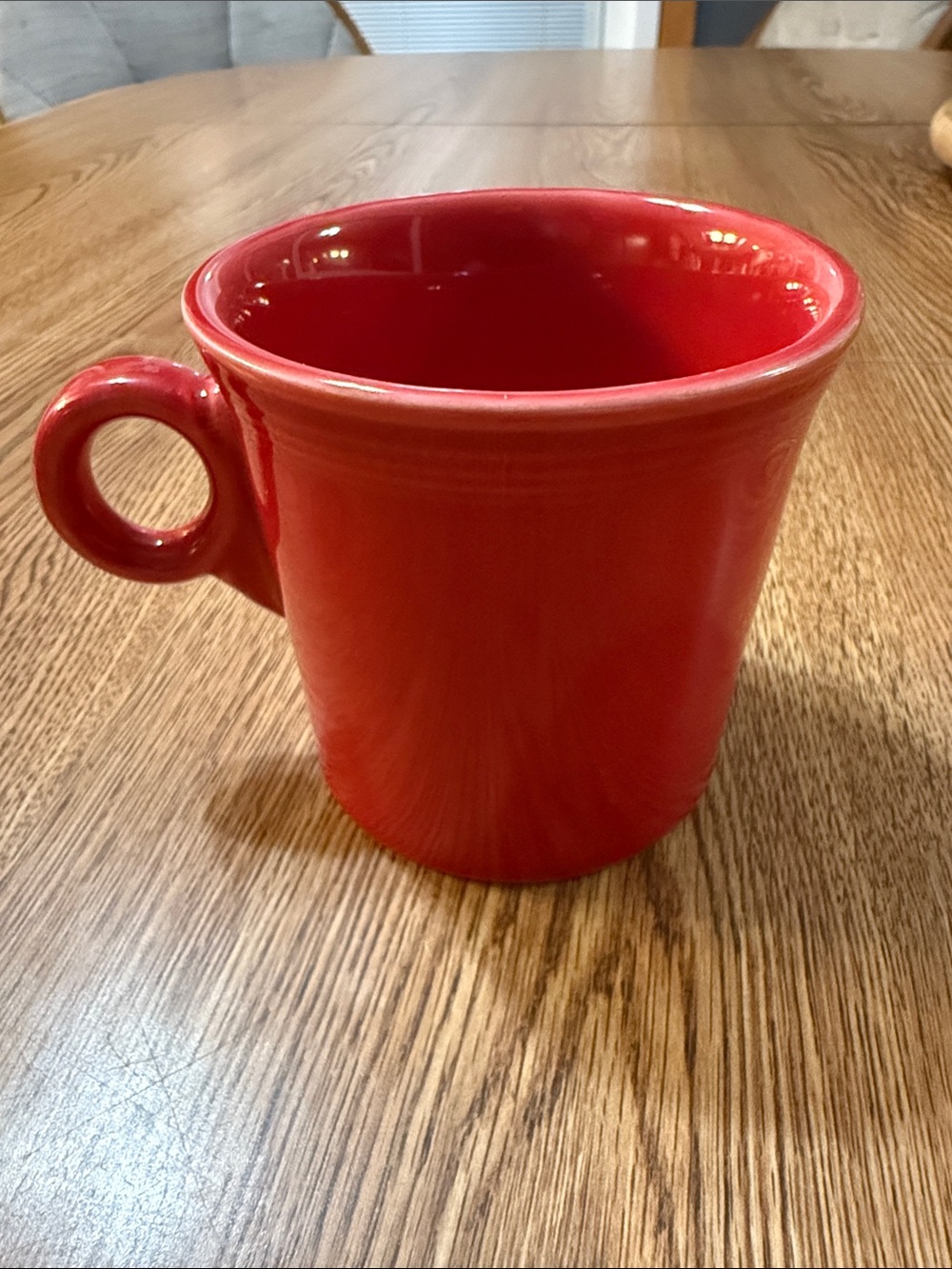 Fiesta Red Ceramic Mug with Round Handle